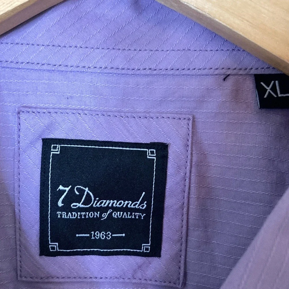 7 Diamonds‎ Mens Double Pocket Lavender Long Sleeve Button Up Shirt Size XL